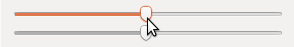 Slider with thumb pressed briefly